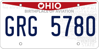 OH license plate GRG5780
