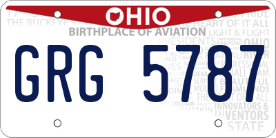 OH license plate GRG5787