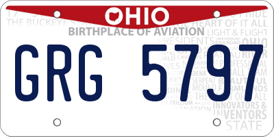 OH license plate GRG5797