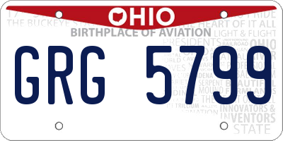 OH license plate GRG5799
