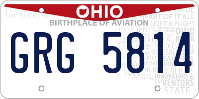 OH license plate GRG5814