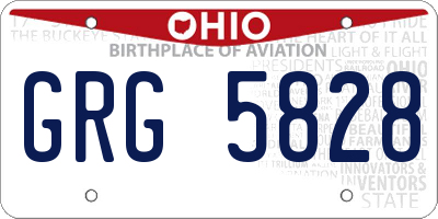 OH license plate GRG5828