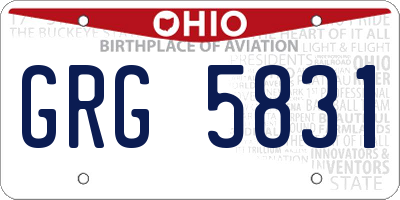 OH license plate GRG5831