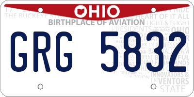 OH license plate GRG5832