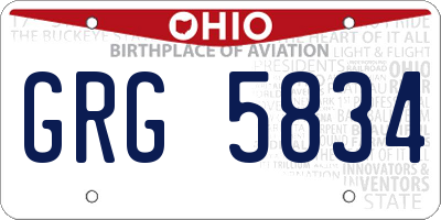 OH license plate GRG5834
