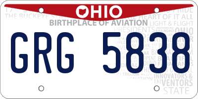 OH license plate GRG5838