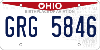 OH license plate GRG5846
