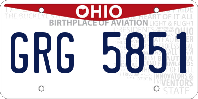 OH license plate GRG5851