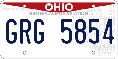 OH license plate GRG5854