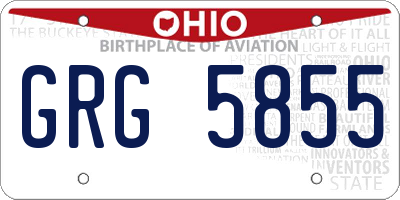 OH license plate GRG5855