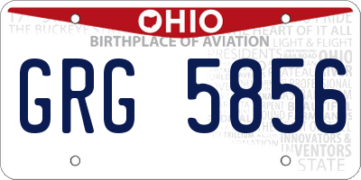OH license plate GRG5856