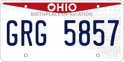 OH license plate GRG5857