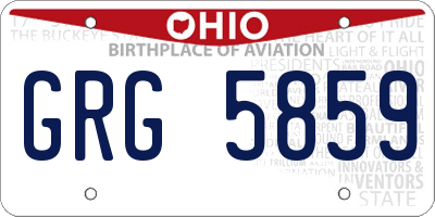 OH license plate GRG5859