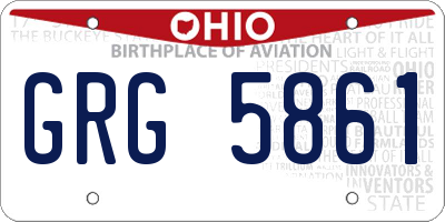 OH license plate GRG5861