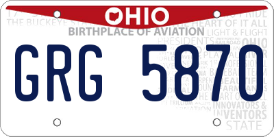 OH license plate GRG5870
