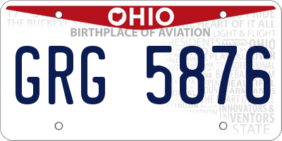 OH license plate GRG5876