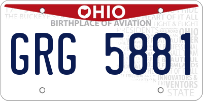 OH license plate GRG5881