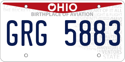 OH license plate GRG5883
