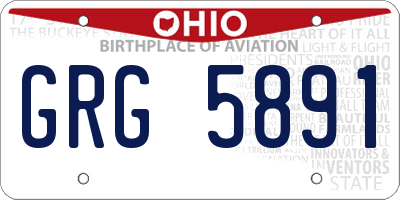OH license plate GRG5891