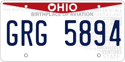 OH license plate GRG5894