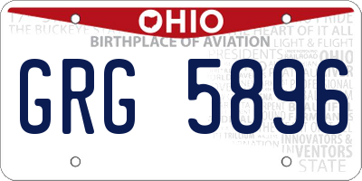 OH license plate GRG5896
