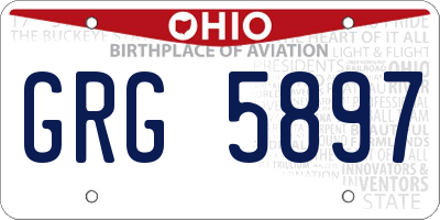 OH license plate GRG5897