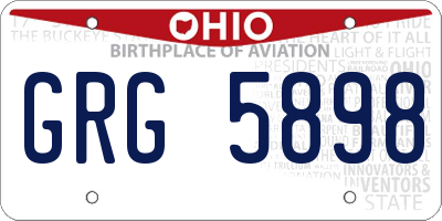 OH license plate GRG5898