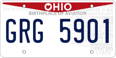 OH license plate GRG5901