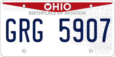 OH license plate GRG5907
