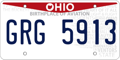 OH license plate GRG5913