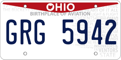 OH license plate GRG5942