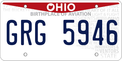 OH license plate GRG5946