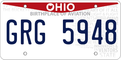 OH license plate GRG5948