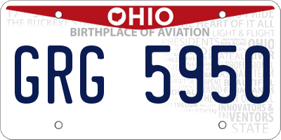 OH license plate GRG5950
