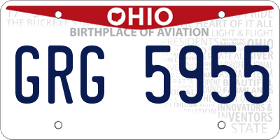 OH license plate GRG5955