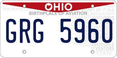 OH license plate GRG5960