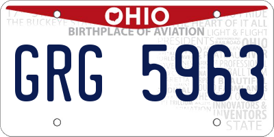 OH license plate GRG5963