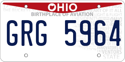 OH license plate GRG5964