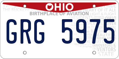 OH license plate GRG5975