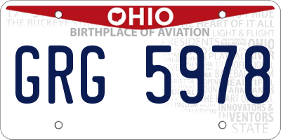 OH license plate GRG5978