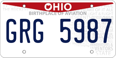 OH license plate GRG5987