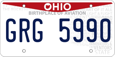 OH license plate GRG5990