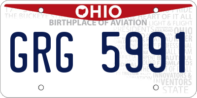 OH license plate GRG5991