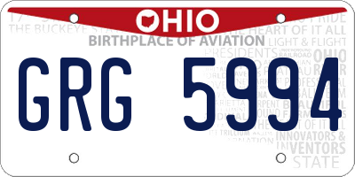 OH license plate GRG5994