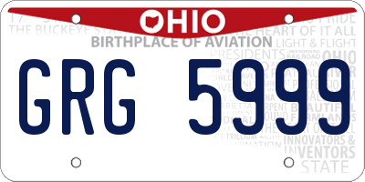 OH license plate GRG5999