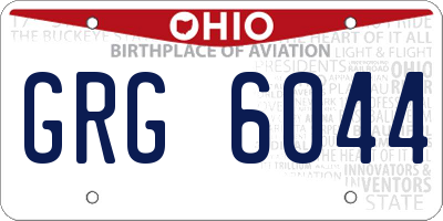OH license plate GRG6044