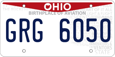 OH license plate GRG6050