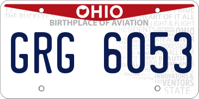 OH license plate GRG6053