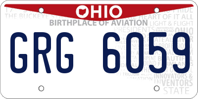 OH license plate GRG6059