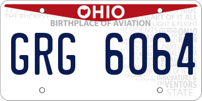 OH license plate GRG6064